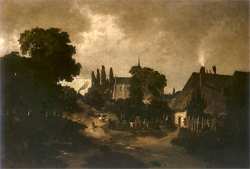 Jozef Szermentowski Village near Kielce. oil painting picture